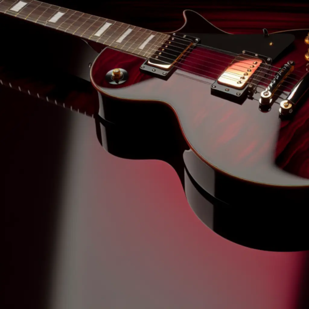 Elektrische gitaar Les Paul stijl in diep-bourgondische afwerking